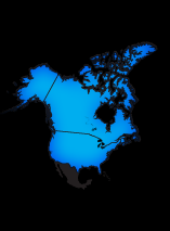 Clickable map of North America region