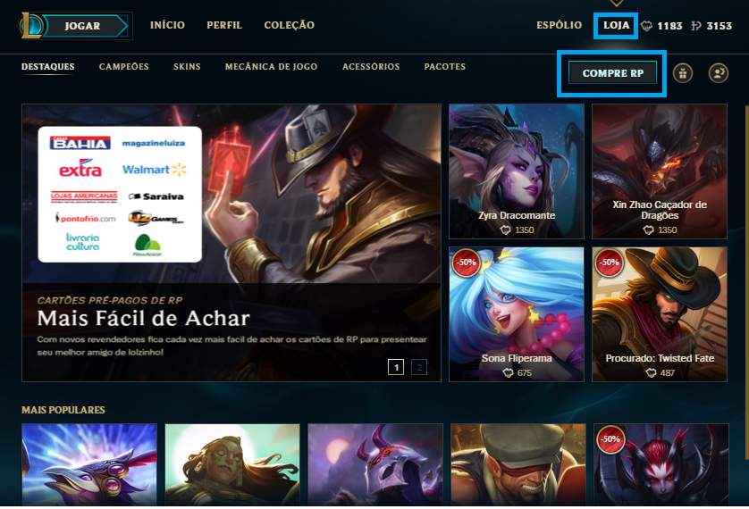 Cartão Presente RP League Of Legends 4420 Riot Points - LOL RP