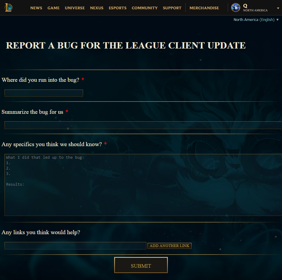 Can't report bugs, link doesn't work - Chess Forums