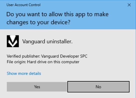 Uygulamanın cihazında değişiklik yapabilmesi için onay isteyen Windows açılır penceresi böyle görünür.
