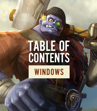 Simple graphic that reads Table of Content over an image of Lumberjack Sion