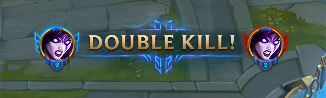 Screenshot of a Double Kill banner