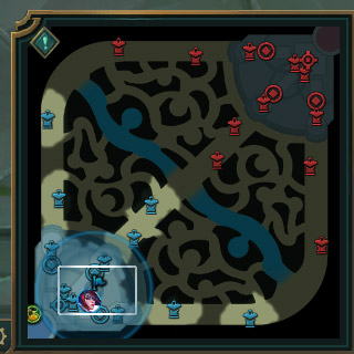Screenshot of minimap appearence when Assist Me ping is used