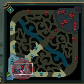 Screenshot of minimap appearence when Danger ping is used