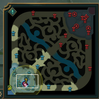 Zrzut ekranu minimapy po użyciu sygnału Brakuje wroga