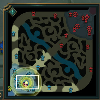 Screenshot of minimap appearence when V or Alt-key Caution ping is used